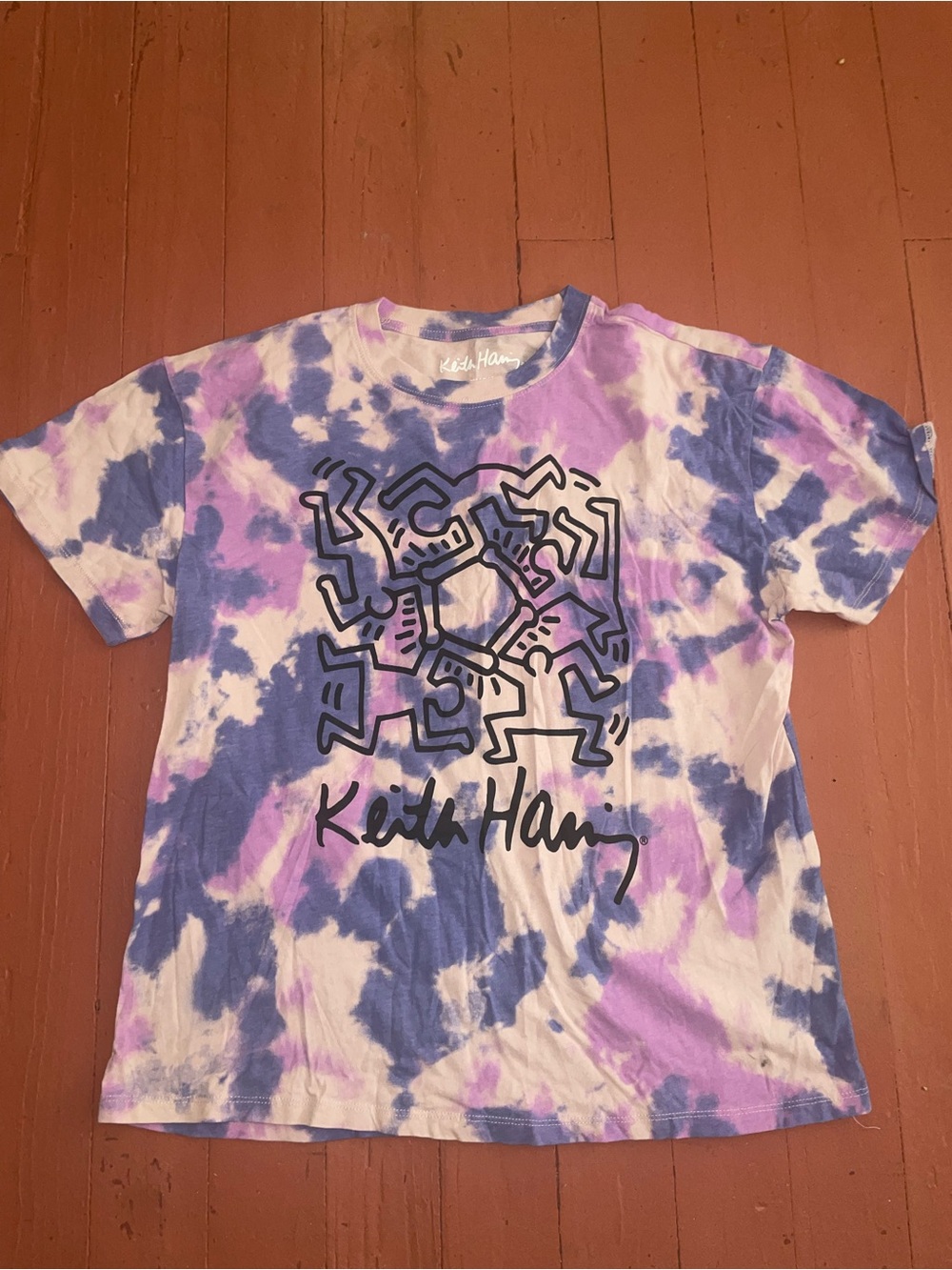 Keith Haring Tie-Dye Graphic Tee - Purple & Blue
